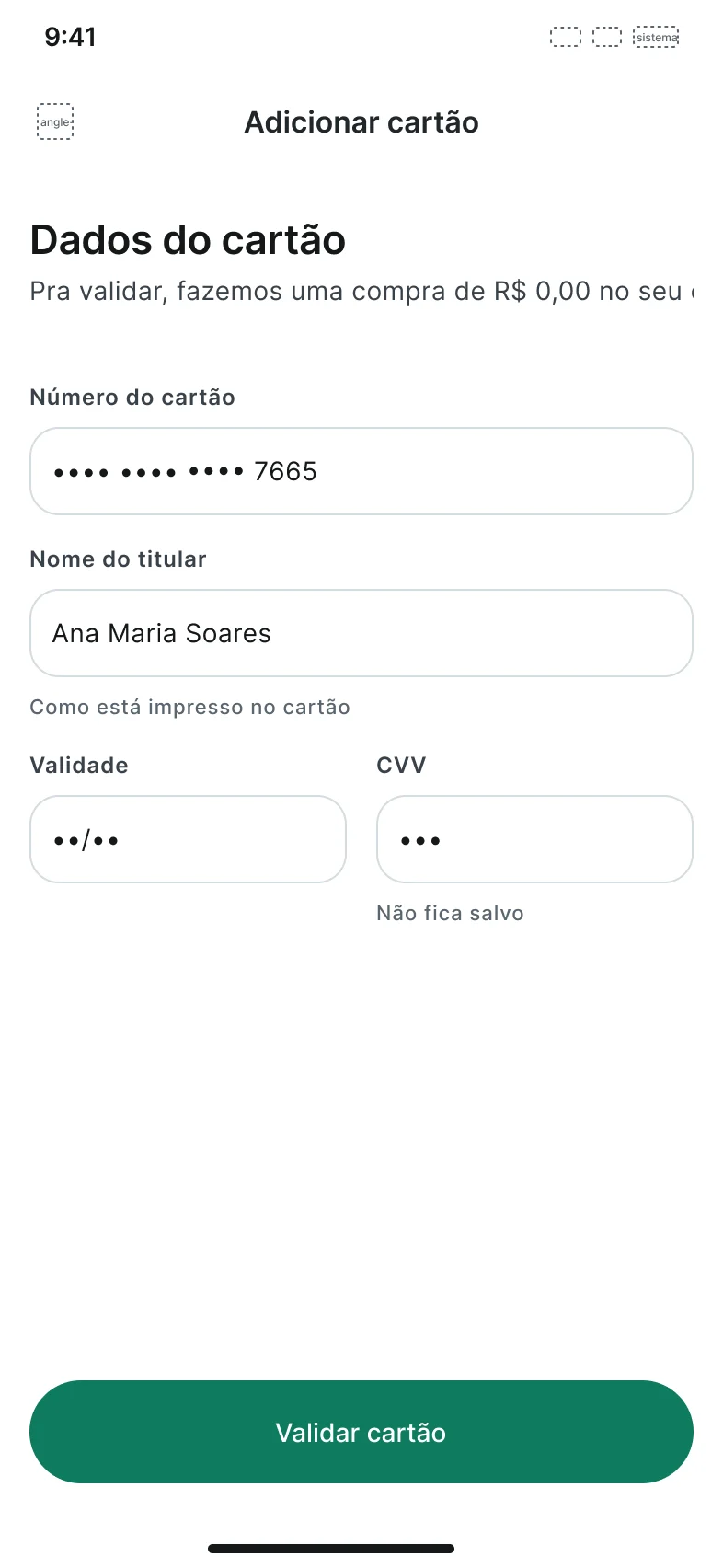 A prova de composição
