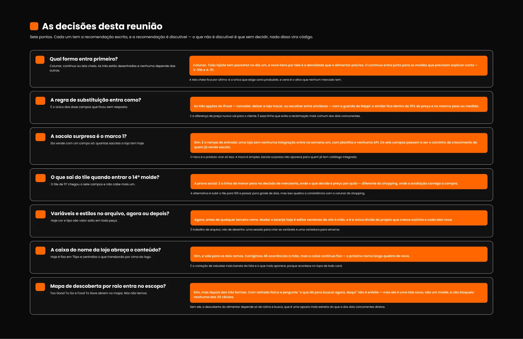 11 · As sete decisões